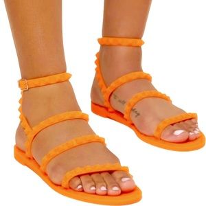 SHEIN ❤️ VIBRANT JELLY SANDALS STUDDED + STRAPPY